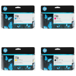 Zestaw tuszy HP 738 CMYK Cyan + Magenta + Yellow + Black 4 x 130ml
