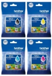 Zestaw Brother LC552 CMYK Black+Cyan+Magenta+Yellow 4x550 stron