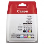 Tusz Canon PGI-570PG-BK+ CLI-571 CMYK Zestaw Black+Black+Cyan+Magenta+Yellow 15ml+4 x 7 ml