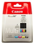 Tusz Canon CLI-551 CMYK Zestaw Black+Cyan+Magenta+Yellow 4 x 7 ml