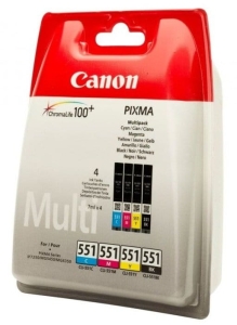 Tusz Canon CLI-551 CMYK Zestaw Black+Cyan+Magenta+Yellow 4 x 7 ml