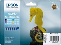 Tusz Epson T0487 CMYK/LC/LM C13T04874010 Zestaw Black+Cyan+Magenta+Yellow+Light Cyan+Light Magenta 6 x 1