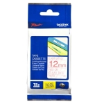 Taśma Brother TZe-132 12mm x 8m czerwony nadruk / przezroczyste tło