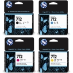 Zestaw tuszy HP 712XL Black + 712CMY 80 ml + 3x29 ml