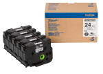 Taśma Brother HGe-151V5 24mm x 8m czarny nadruk / przezroczyste tło