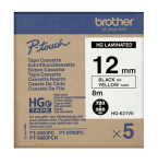 Taśma Brother HGe-631V5 12mm x 8m czarny nadruk / żółte tło