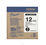 Taśma Brother HGe-M931V5 12mm x 8m czarny nadruk / srebrne tło