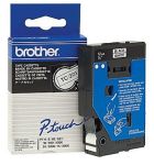 Taśma Brother TC-201 12mm x 7,7m czarny nadruk / białe tło