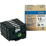 Taśma Brother HGe-231V5 12mm x 8m czarny nadruk / białe tło