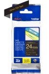 Taśma Brother TZe-354 24mm x 8m złoty nadruk / czarne tło