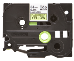 Taśma Brother TZe-C51 24mm x 5m czarny nadruk / żółte fluorescencyjne tło