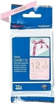 Taśma Brother TZe-RE34 12mm x 4m złoty nadruk / różowe tło wstążkowa