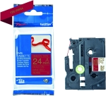 Taśma Brother TZe-RW54 24mm x 4m złoty nadruk / czerwone tło wstążkowa