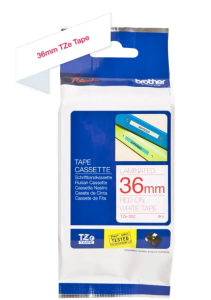Taśma Brother TZe-262 36m x 8m czerwony nadruk / białe tło