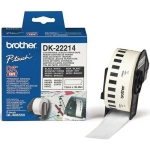 Taśma Brother DK-22214 12mm x 30,48m czarny nadruk / białe tło