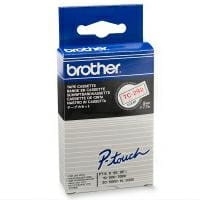 Taśma Brother TC-292 9mm x 7,7m czerwony nadruk / białe tło