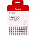 Tusz Canon PFI-300 Multipack Zestaw MBK + PB + C + M + Y + PC + PM + R + GY + CO 10 x 16 ml